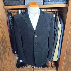 Banana Republic Black Cotton Corduroy Sport Coat Jacket 40R